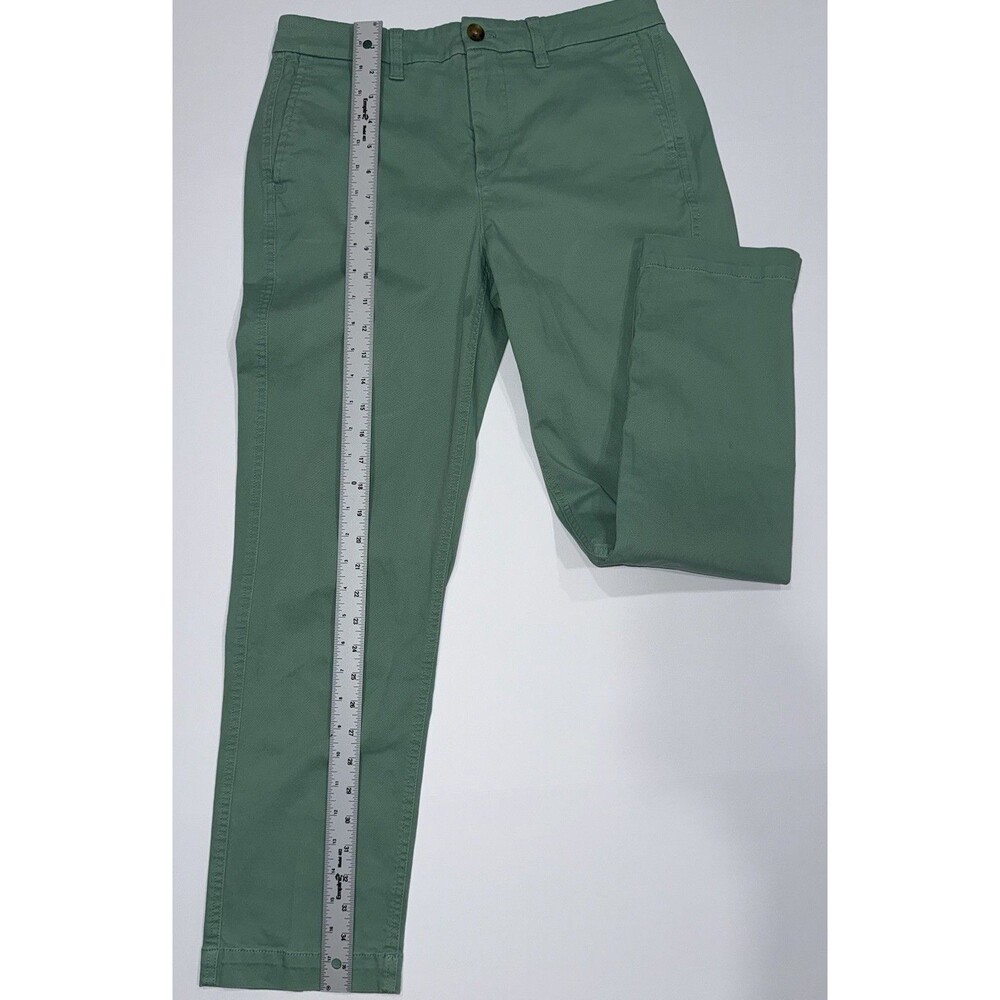 J.Crew High-Rise‎ Girlfriend Chino Pants Womens 4 in Green Cotton/Elastane - Picture 4 of 8